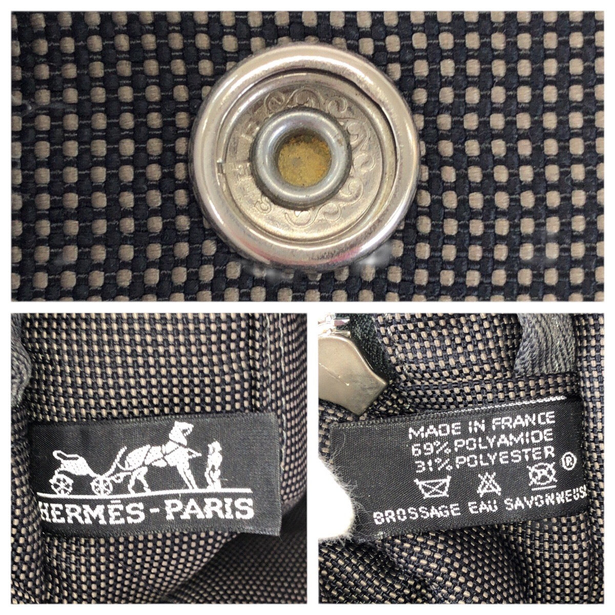 23394
HERMES エルメス エールライン MM グレー シルバー金具 ナイロン / ポリエステル トートバッグ 男女兼用 レディース ABP21