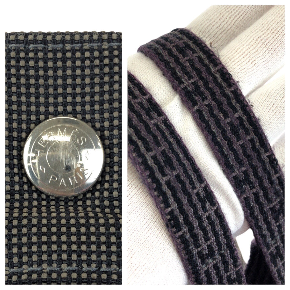 23394
HERMES エルメス エールライン MM グレー シルバー金具 ナイロン / ポリエステル トートバッグ 男女兼用 レディース ABP21