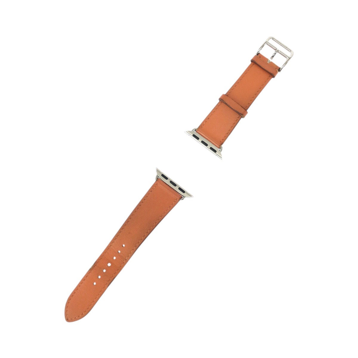 23395
HERMES エルメス シンプルトゥール 38/40/41/42mm オレンジ シルバー金具 レザー 腕時計 アップルウォッチバンド 男女兼用 B刻印 レディース AB14
