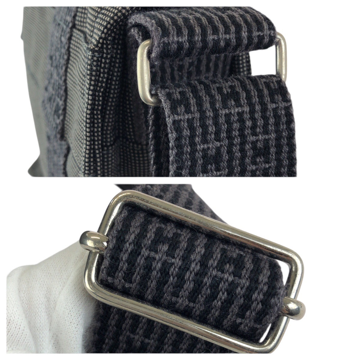 23396
HERMES エルメス エールライン バサスPM グレー シルバー金具 ポリアミド / ポリエステル ショルダーバッグ メッセンジャーバッグ メンズ ABP49