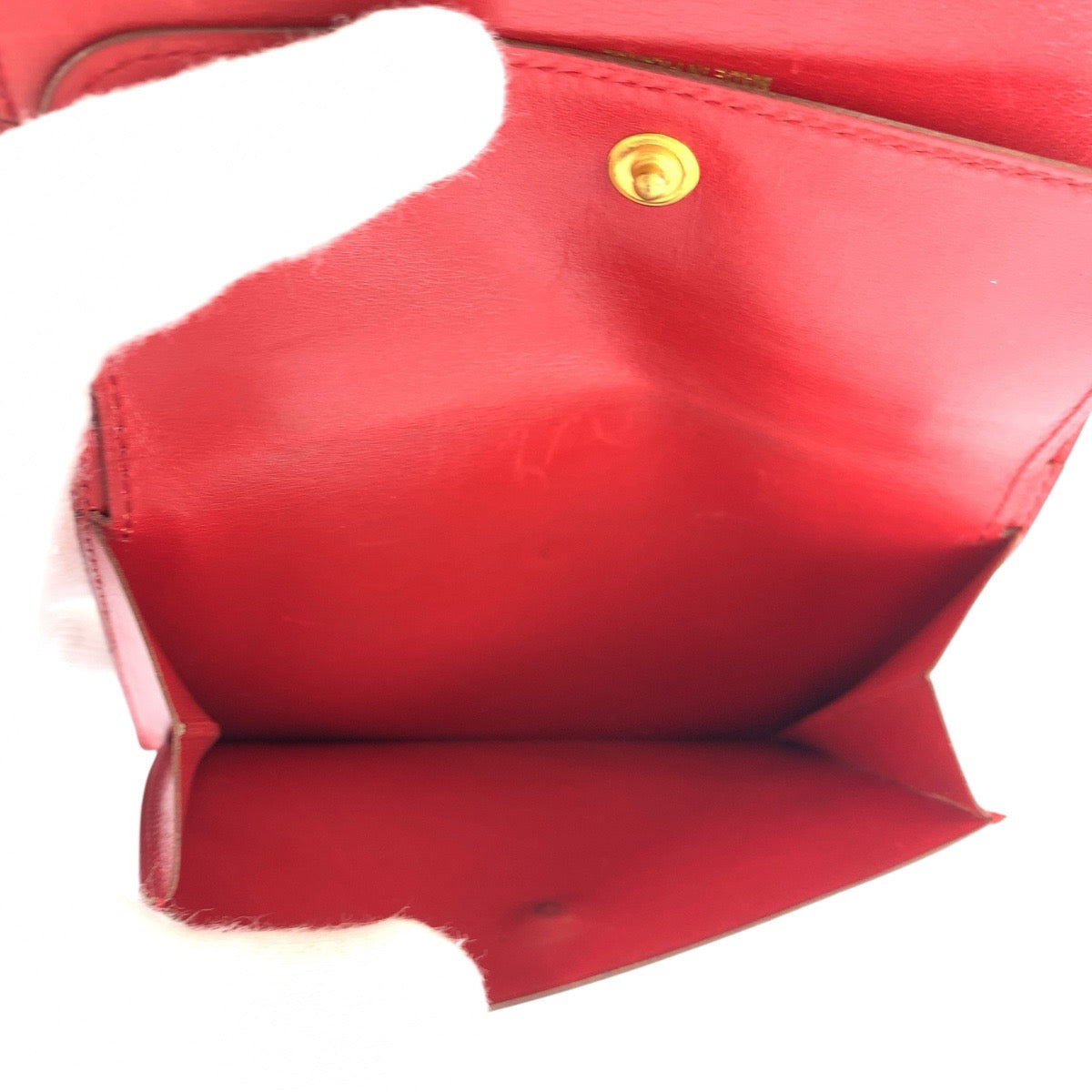 23397
HERMES エルメス ソミュール レッド ゴールド金具 レザー 折財布 コンパクトウォレット ◯X刻印 レディース AB42