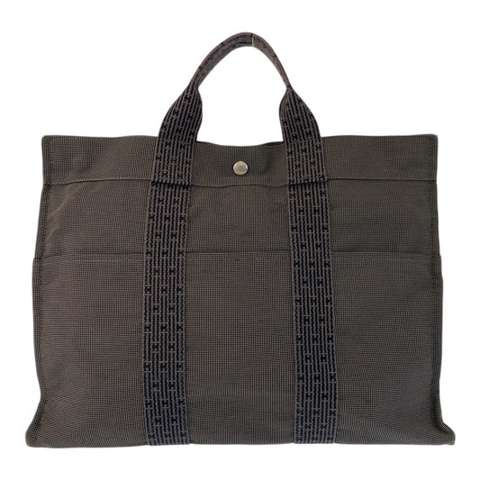 23399
HERMES エルメス エールラインMM グレー シルバー金具 ポリアミド / ポリエステル トートバッグ ハンドバッグ レディース ABP21