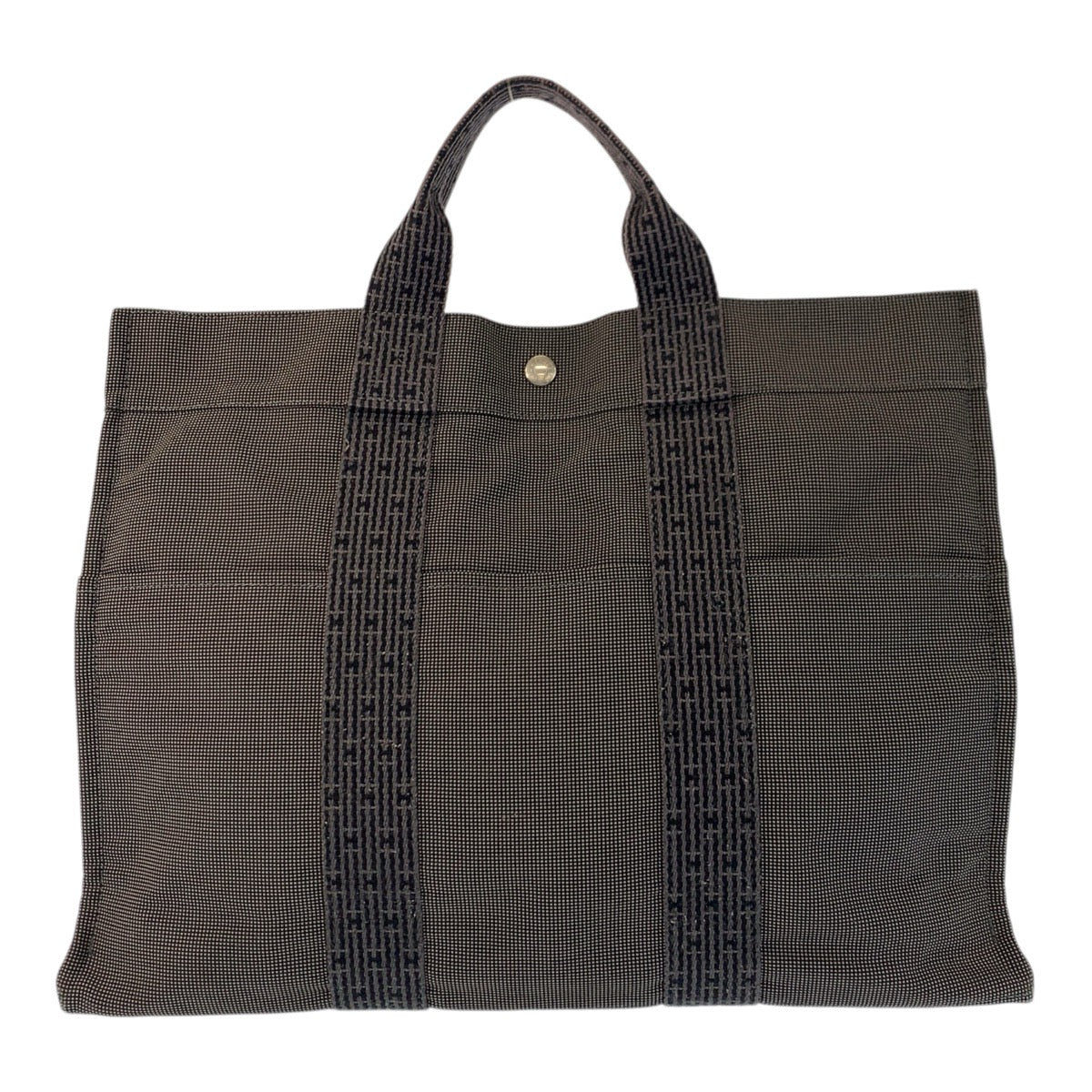 23399
HERMES エルメス エールラインMM グレー シルバー金具 ポリアミド / ポリエステル トートバッグ ハンドバッグ レディース ABP21