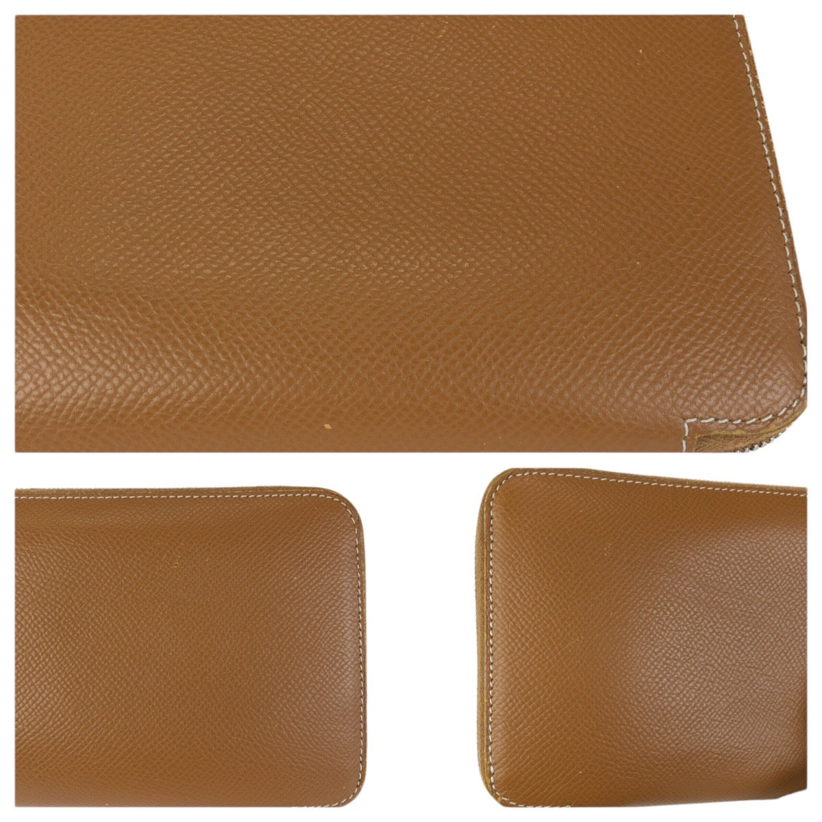 23401
HERMES エルメス アザップロング シルクイン ゴールド ブラウン シルバー金具 ヴォーエプソン 長財布 ラウンドファスナー Y刻印 レディース ABP74
