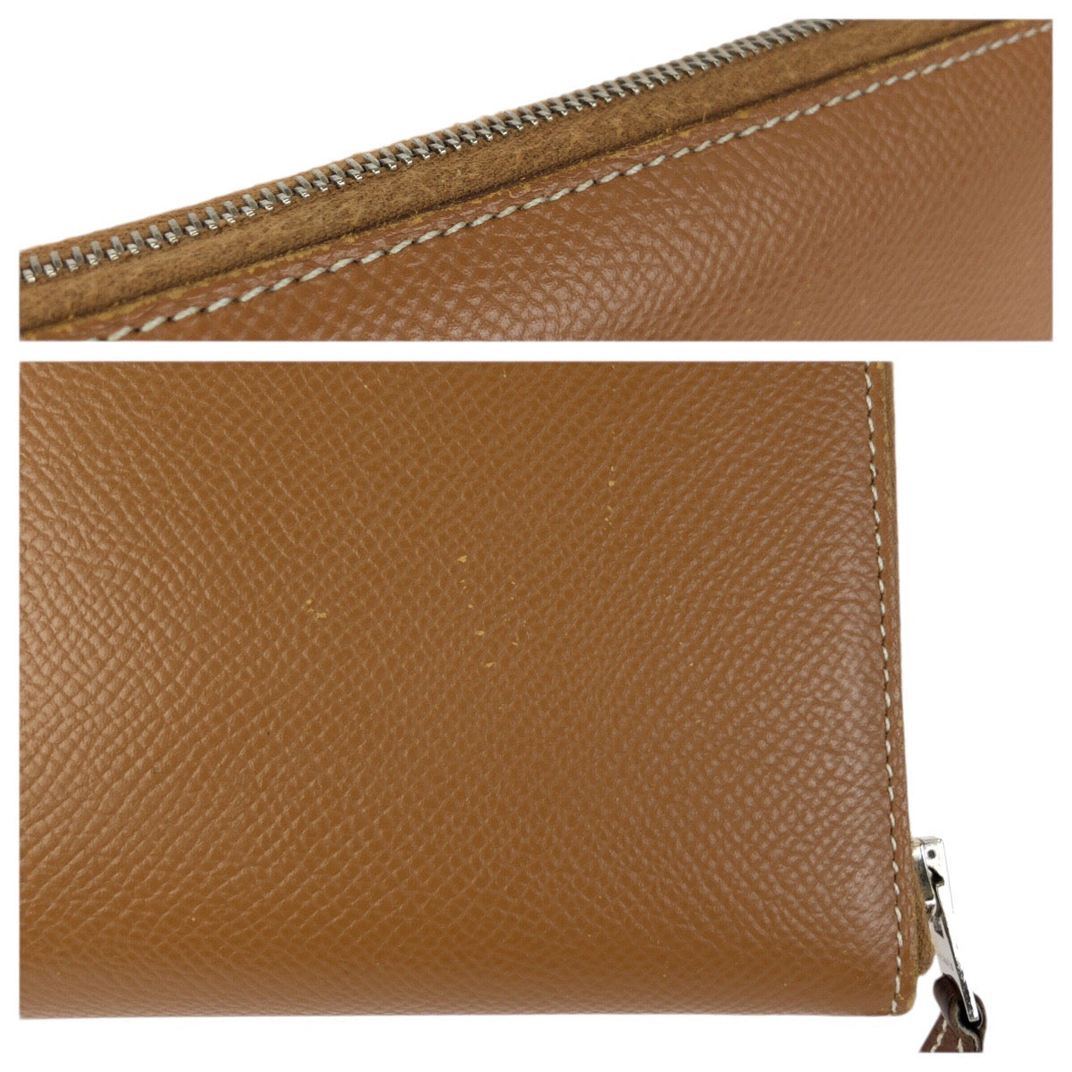 23401
HERMES エルメス アザップロング シルクイン ゴールド ブラウン シルバー金具 ヴォーエプソン 長財布 ラウンドファスナー Y刻印 レディース ABP74