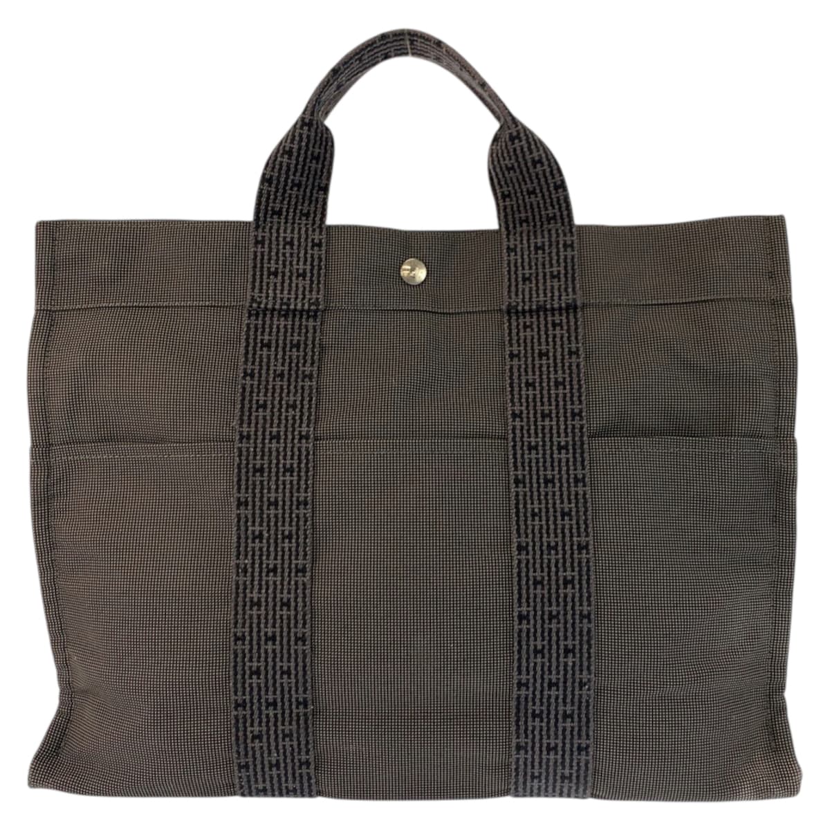 23402
HERMES エルメス エールラインMM グレー シルバー金具 ポリアミド / ポリエステル トートバッグ ハンドバッグ レディース ABP21