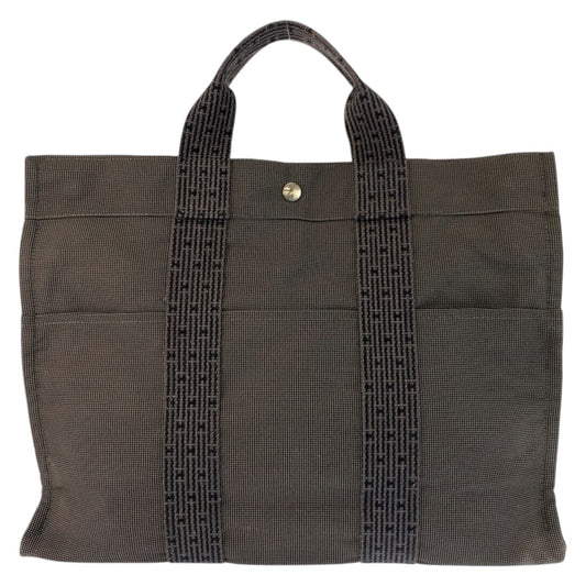 23402
HERMES エルメス エールラインMM グレー シルバー金具 ポリアミド / ポリエステル トートバッグ ハンドバッグ レディース ABP21