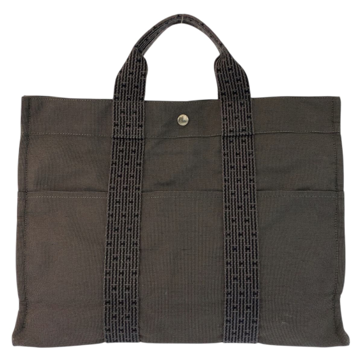 23402
HERMES エルメス エールラインMM グレー シルバー金具 ポリアミド / ポリエステル トートバッグ ハンドバッグ レディース ABP21