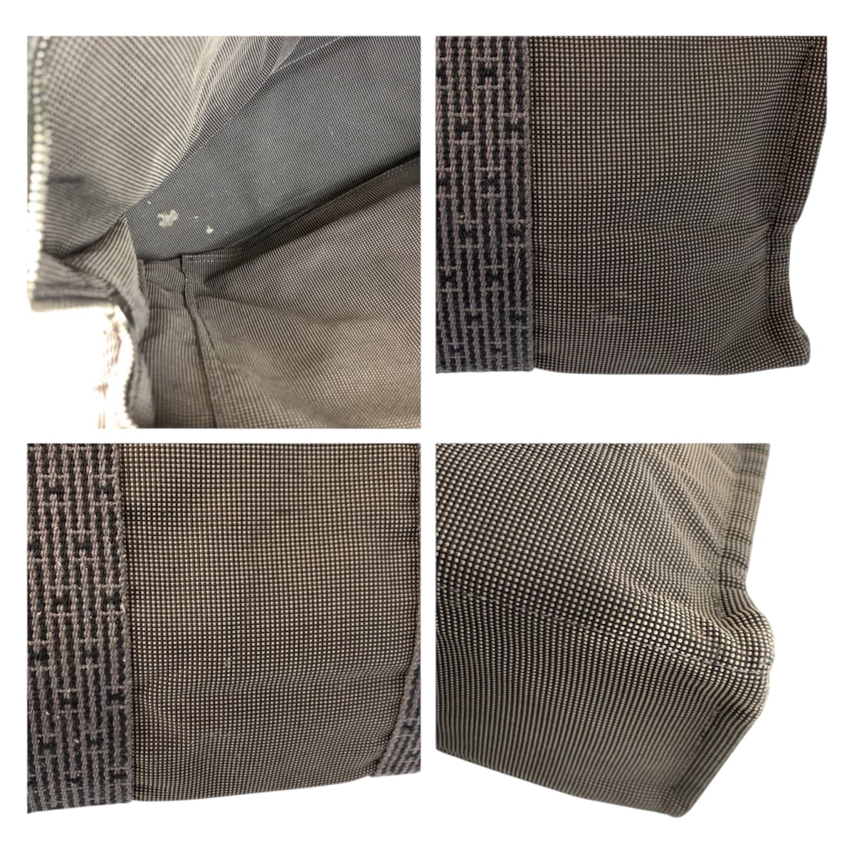 23402
HERMES エルメス エールラインMM グレー シルバー金具 ポリアミド / ポリエステル トートバッグ ハンドバッグ レディース ABP21