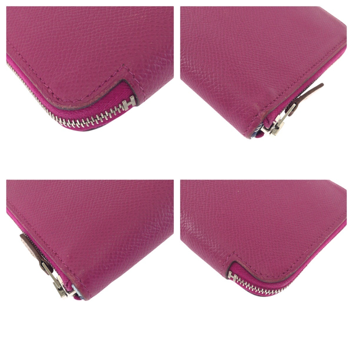 23403
HERMES エルメス アザップロング シルクイン ローズティリアン ピンク シルバー金具 ヴォーエプソン 長財布 ラウンドファスナー C刻印 レディース ABP63