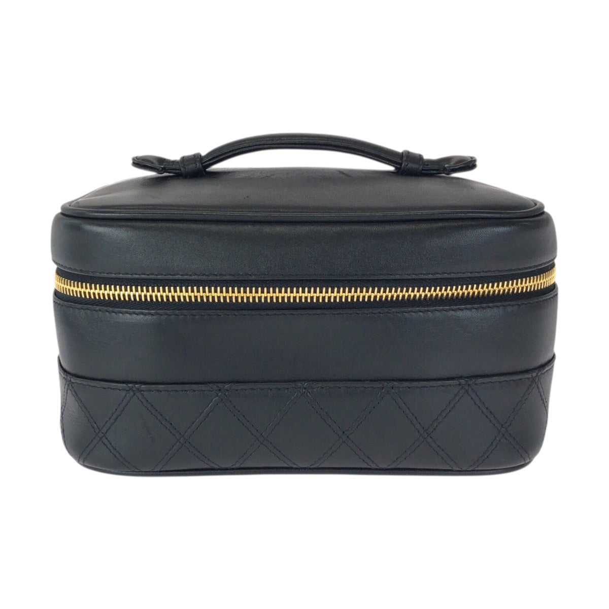 23406
CHANEL シャネル ヴィンテージ ビコローレ ココマーク ブラック 黒 ゴールド金具 ラムスキン ハンドバッグ バニティバッグ 化粧ポーチ レディース ABP74