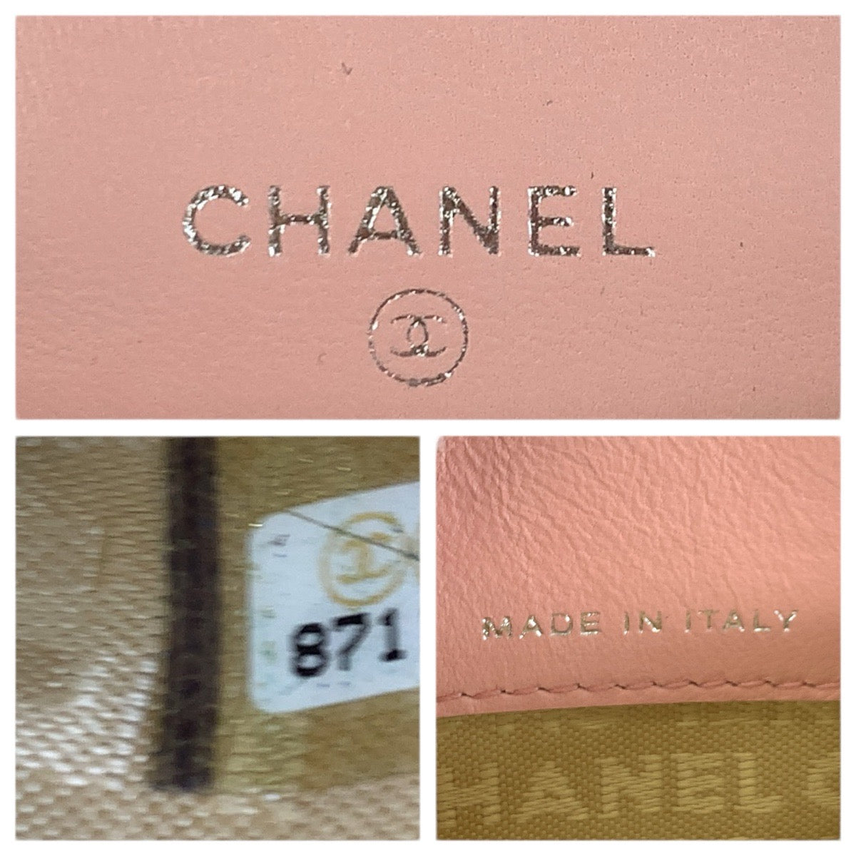 23407
CHANEL シャネル ヴィンテージ アイコン チョコバー ココマーク ピンク シルバー金具 ラムスキン 折財布 コンパクトウォレット レディース A74