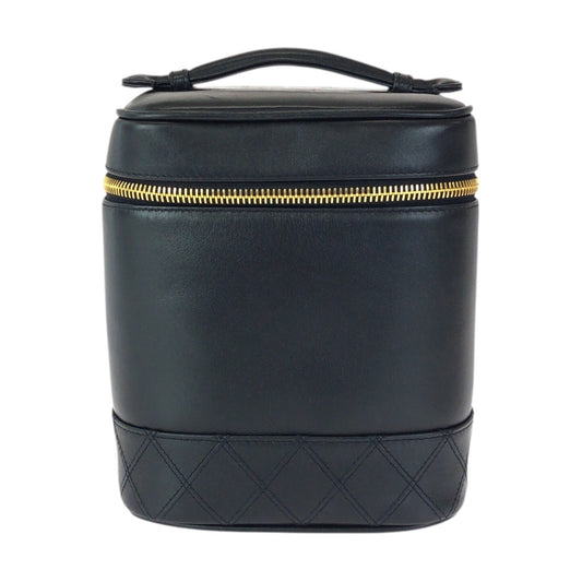 23408
CHANEL シャネル ヴィンテージ ビコローレ ココマーク ブラック 黒 ゴールド金具 ラムスキン ハンドバッグ バニティバッグ 化粧ポーチ レディース ABP80
