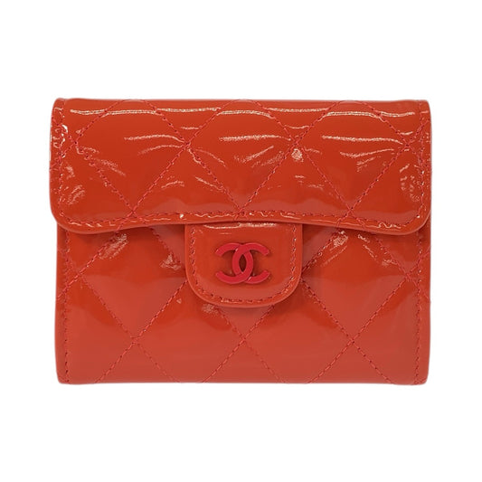 23409
CHANEL シャネル マトラッセ ココマーク オレンジ パテントレザー コインケース カードケース レディース A74