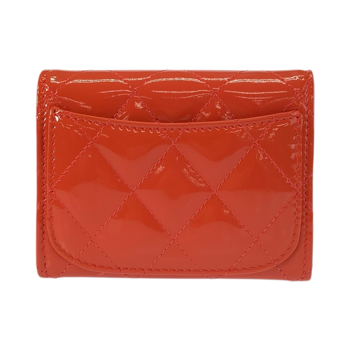 23409
CHANEL シャネル マトラッセ ココマーク オレンジ パテントレザー コインケース カードケース レディース A74