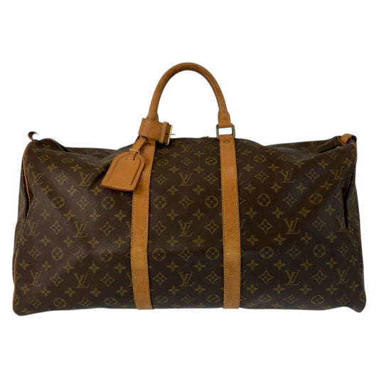 23416
LOUIS VUITTON ルイヴィトン モノグラム キーポル55 ブラウン ゴールド金具 PVC / レザー M41424 ボストンバッグ ハンドバッグ レディース AB60