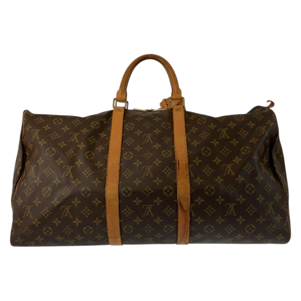 23416
LOUIS VUITTON ルイヴィトン モノグラム キーポル55 ブラウン ゴールド金具 PVC / レザー M41424 ボストンバッグ ハンドバッグ レディース AB60