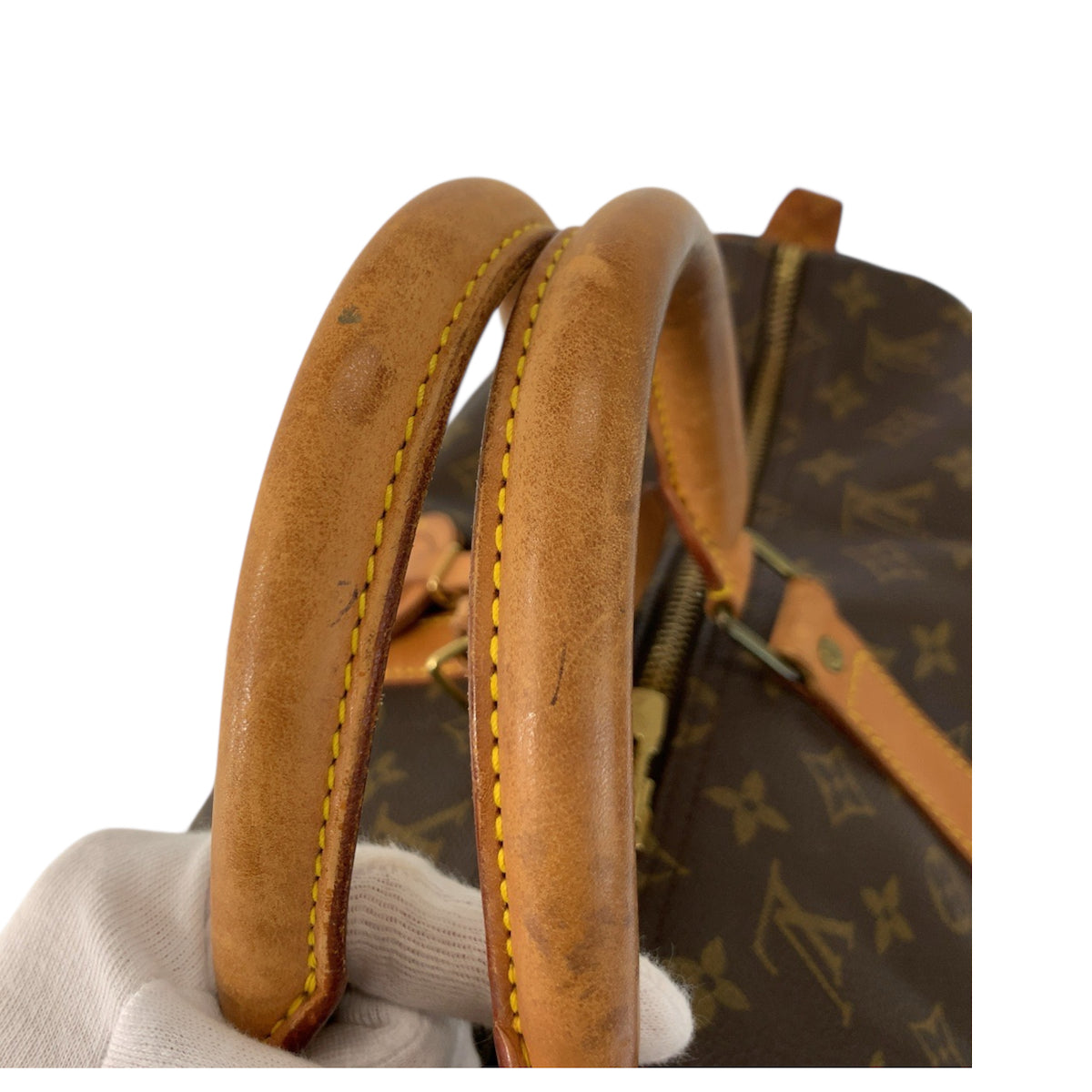 23416
LOUIS VUITTON ルイヴィトン モノグラム キーポル55 ブラウン ゴールド金具 PVC / レザー M41424 ボストンバッグ ハンドバッグ レディース AB60