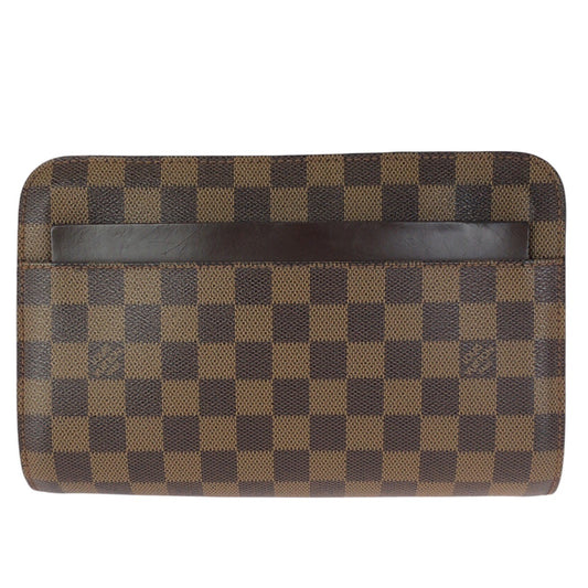 23419
LOUIS VUITTON ルイヴィトン ダミエ エベヌ サンルイ ブラウン ゴールド金具 PVC / レザー N51993 クラッチバッグ セカンドバッグ メンズ ABP49