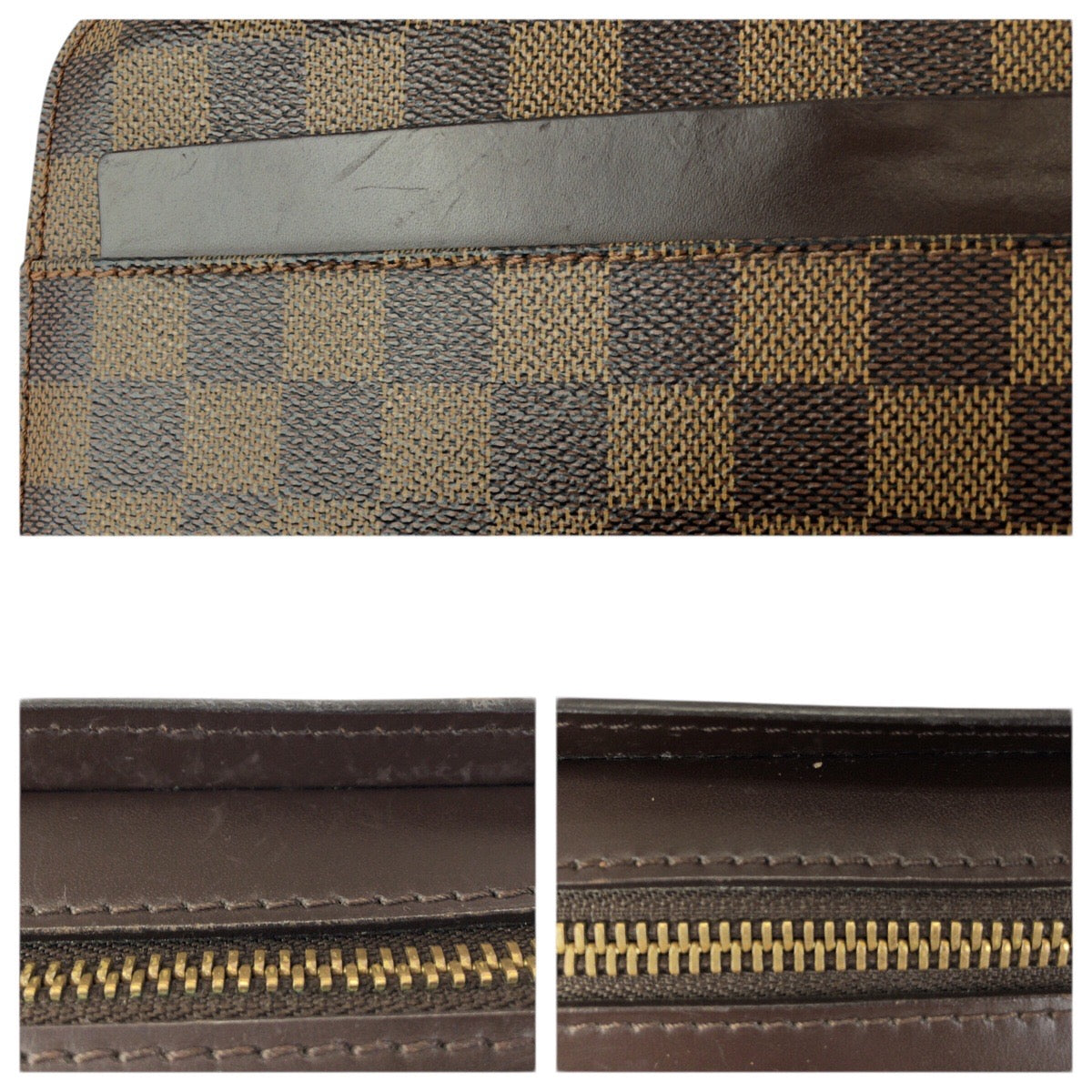 23419
LOUIS VUITTON ルイヴィトン ダミエ エベヌ サンルイ ブラウン ゴールド金具 PVC / レザー N51993 クラッチバッグ セカンドバッグ メンズ ABP49