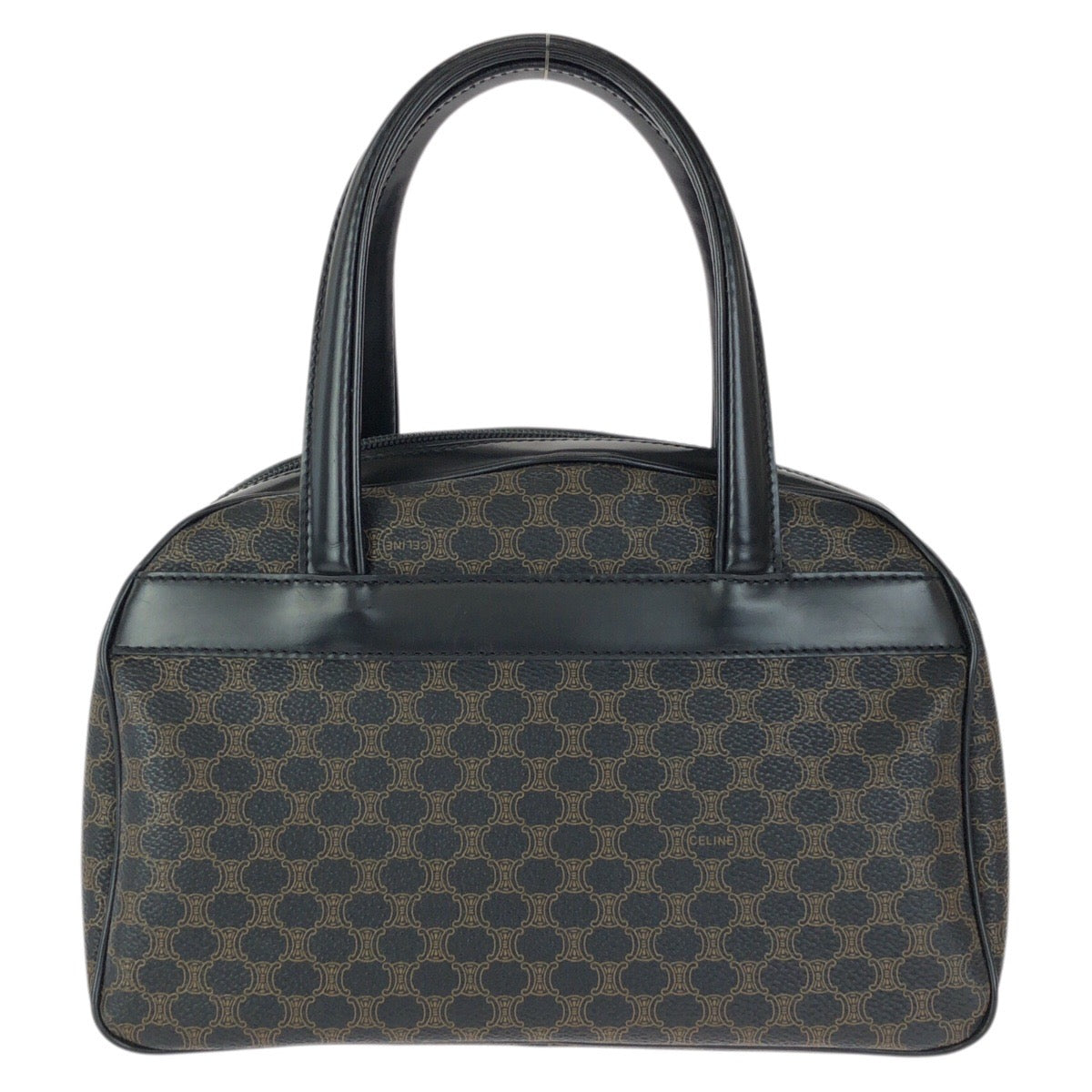 23426
CELINE セリーヌ ヴィンテージ マカダム ブラック ブラウン ゴールド金具 PVC / レザー DM00/2 ハンドバッグ レディース ABP75
