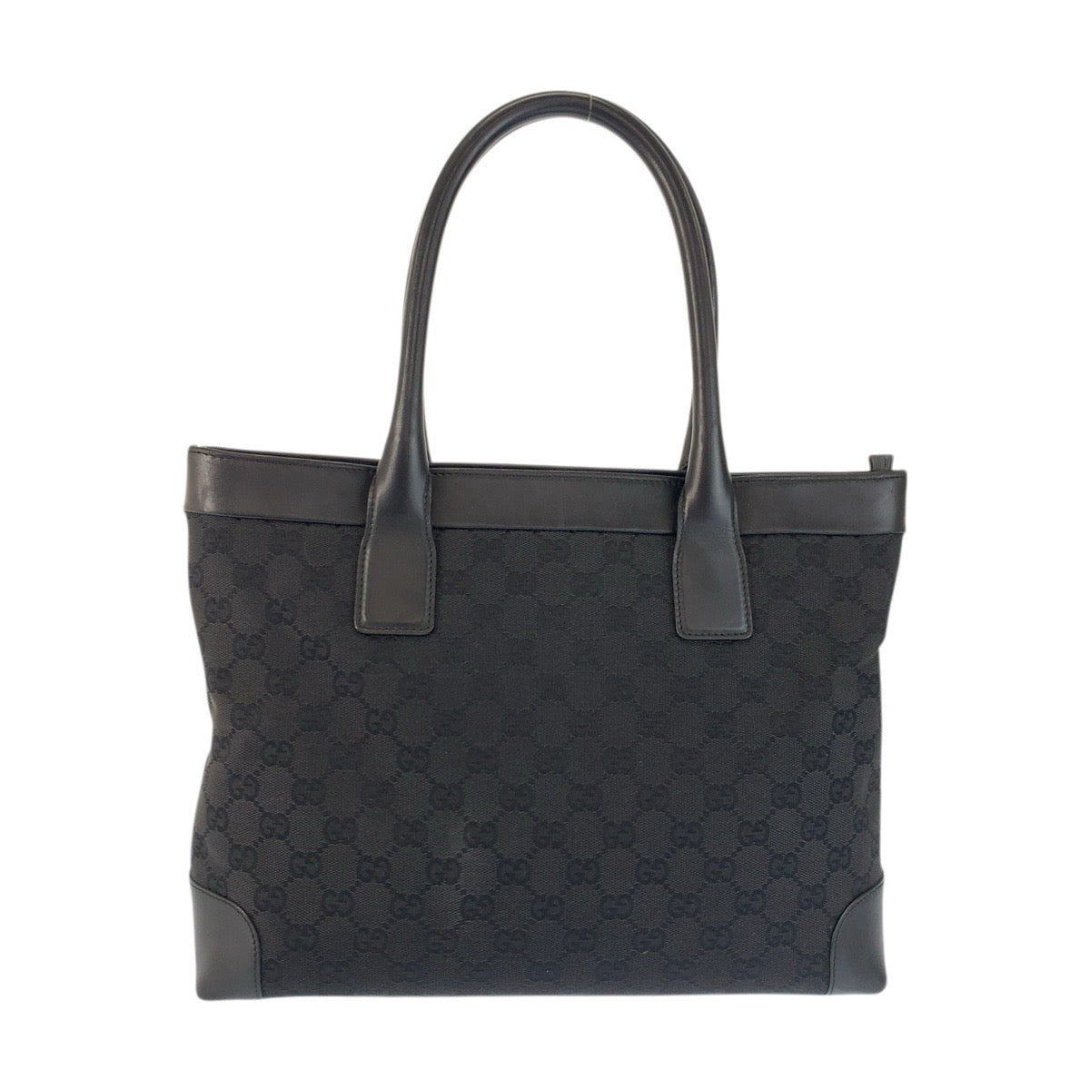 23427
GUCCI グッチ ブラック 黒 シルバー金具 GGキャンバス / レザー 33890 トートバッグ ハンドバッグ レディース ABP42
