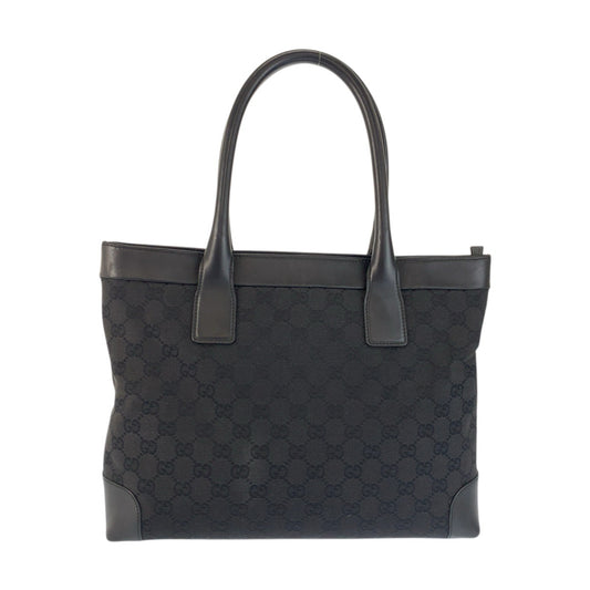 23427
GUCCI グッチ ブラック 黒 シルバー金具 GGキャンバス / レザー 33890 トートバッグ ハンドバッグ レディース ABP42