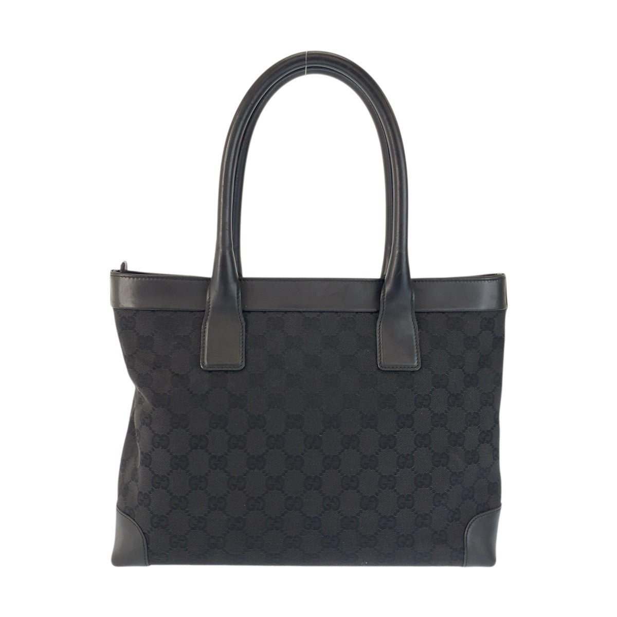 23427
GUCCI グッチ ブラック 黒 シルバー金具 GGキャンバス / レザー 33890 トートバッグ ハンドバッグ レディース ABP42