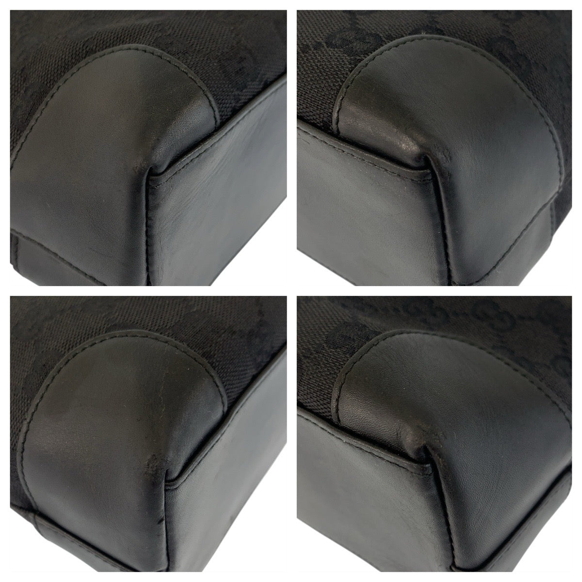 23427
GUCCI グッチ ブラック 黒 シルバー金具 GGキャンバス / レザー 33890 トートバッグ ハンドバッグ レディース ABP42