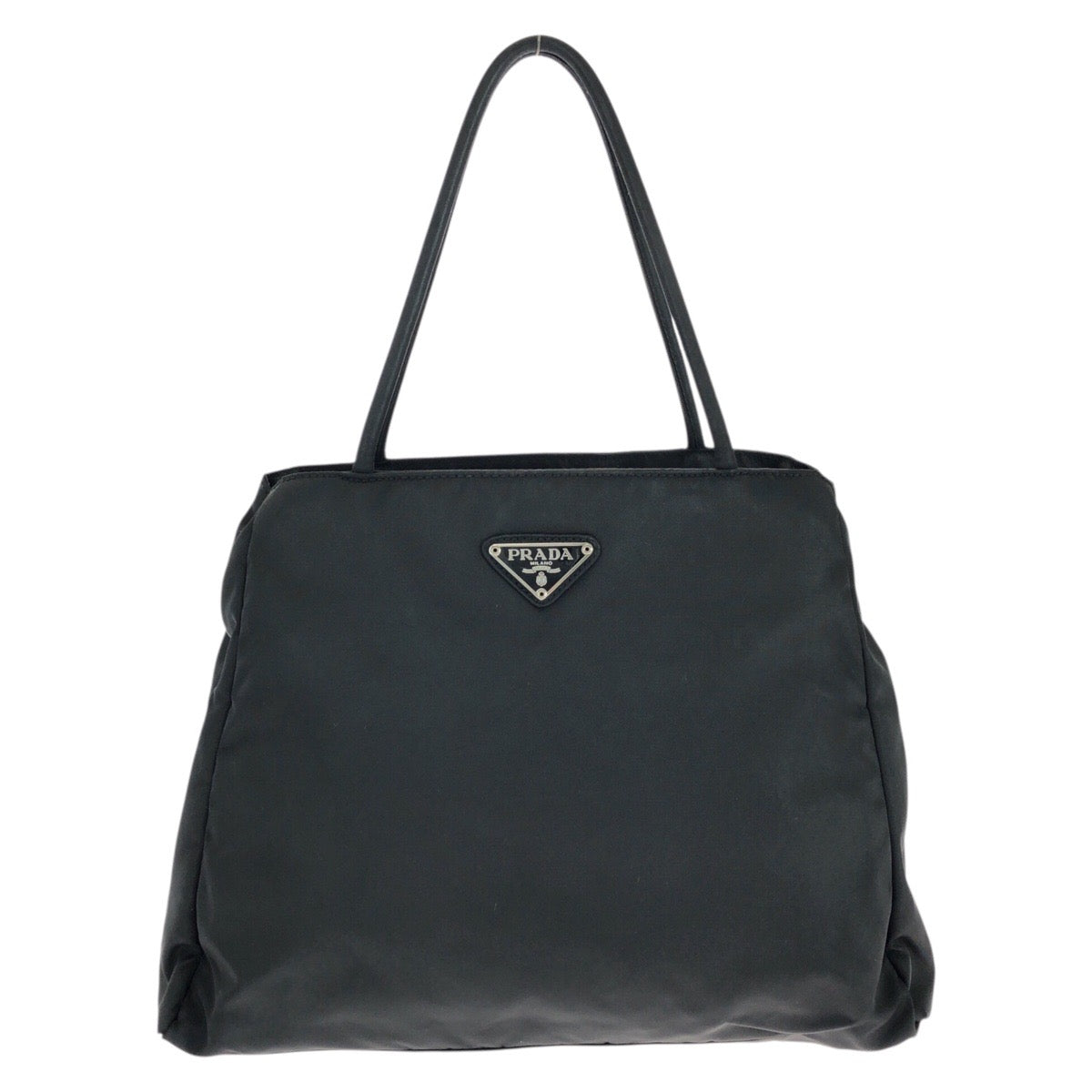 23428
PRADA プラダ テスート 三角ロゴプレート ブラック 黒 シルバー金具 ナイロン トートバッグ ハンドバッグ レディース ABP30
