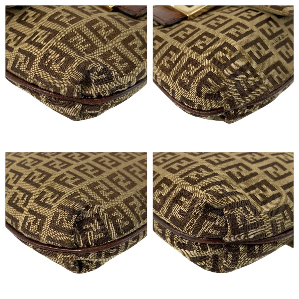 23429
FENDI フェンディ ズッキーノ ブラウン ゴールド金具 キャンバス / レザー 8BT075 ショルダーバッグ ポシェット レディース ABP50