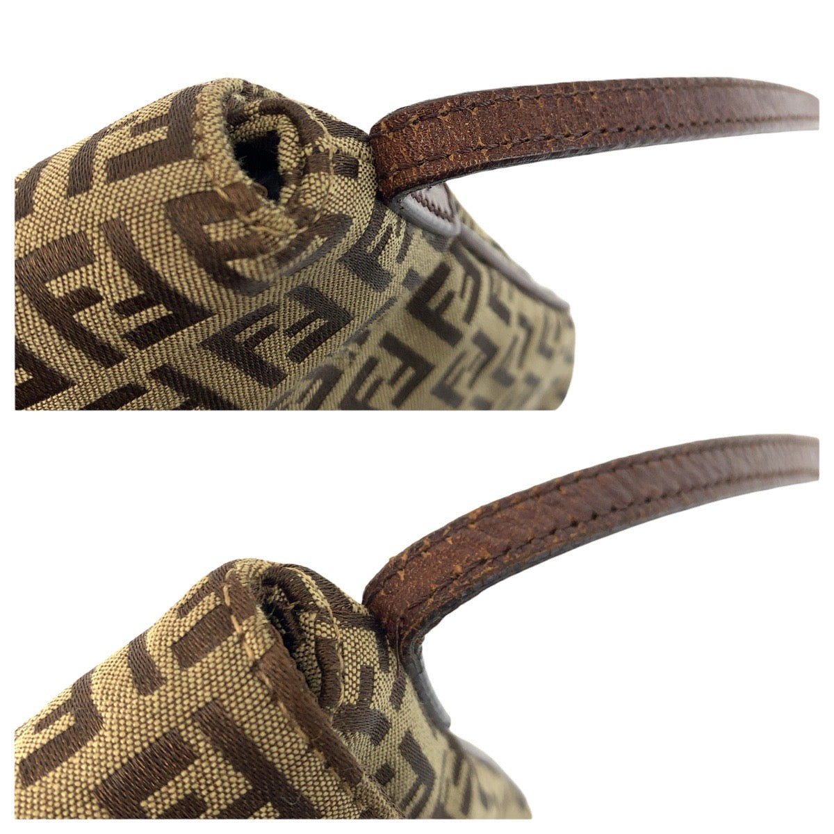 23429
FENDI フェンディ ズッキーノ ブラウン ゴールド金具 キャンバス / レザー 8BT075 ショルダーバッグ ポシェット レディース ABP50