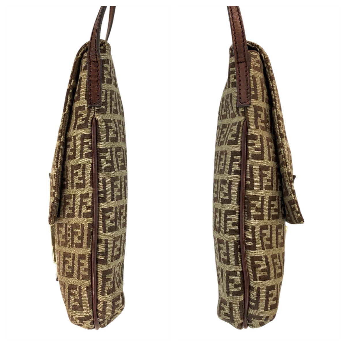 23429
FENDI フェンディ ズッキーノ ブラウン ゴールド金具 キャンバス / レザー 8BT075 ショルダーバッグ ポシェット レディース ABP50