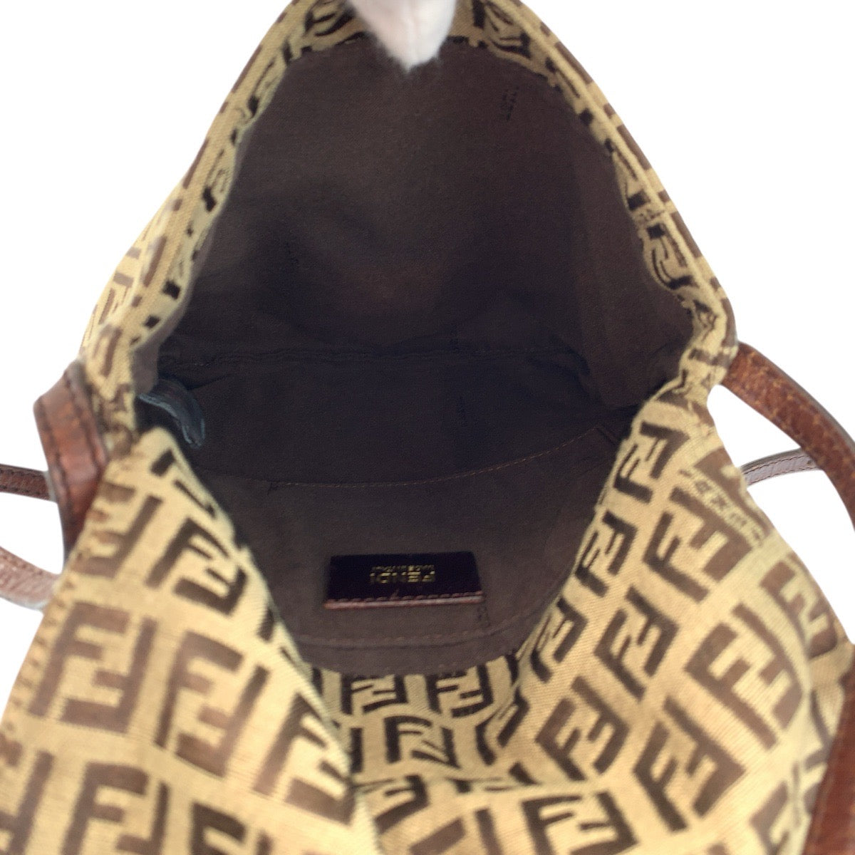23429
FENDI フェンディ ズッキーノ ブラウン ゴールド金具 キャンバス / レザー 8BT075 ショルダーバッグ ポシェット レディース ABP50