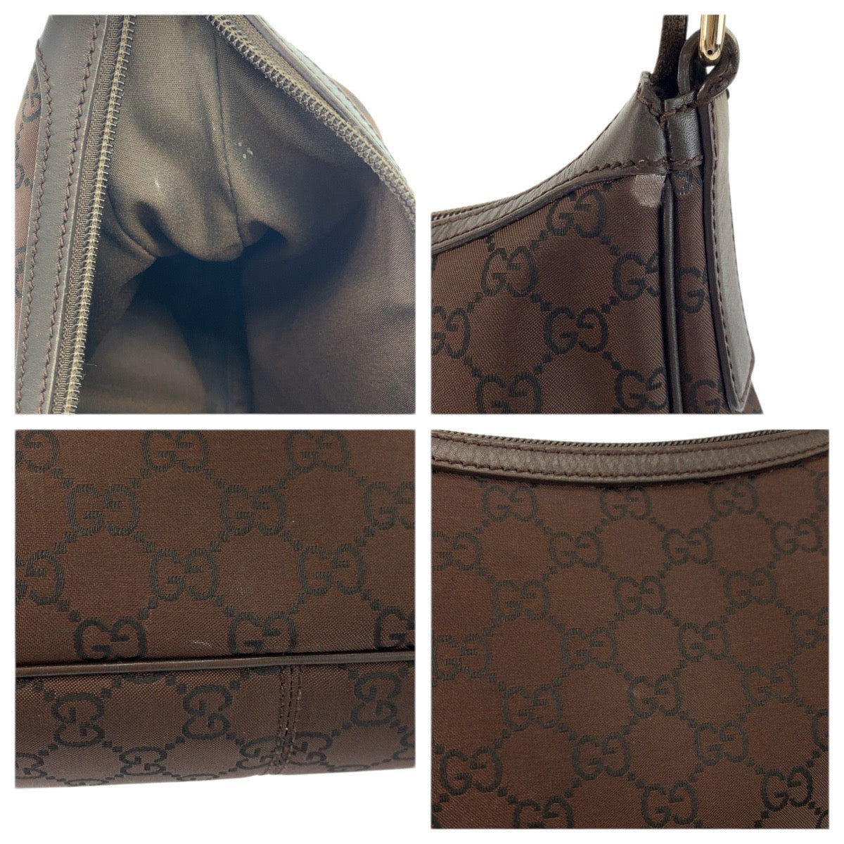 23432
GUCCI グッチ GG柄 ブラウン ゴールド金具 ナイロン 264219 ショルダーバッグ レディース AB28
