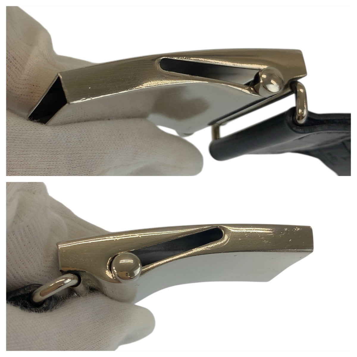 23434
PRADA プラダ 85cm/34インチ ブラック 黒 シルバー金具 ナイロン 2C2386 ベルト ローラーバックルベルト メンズ ABP21