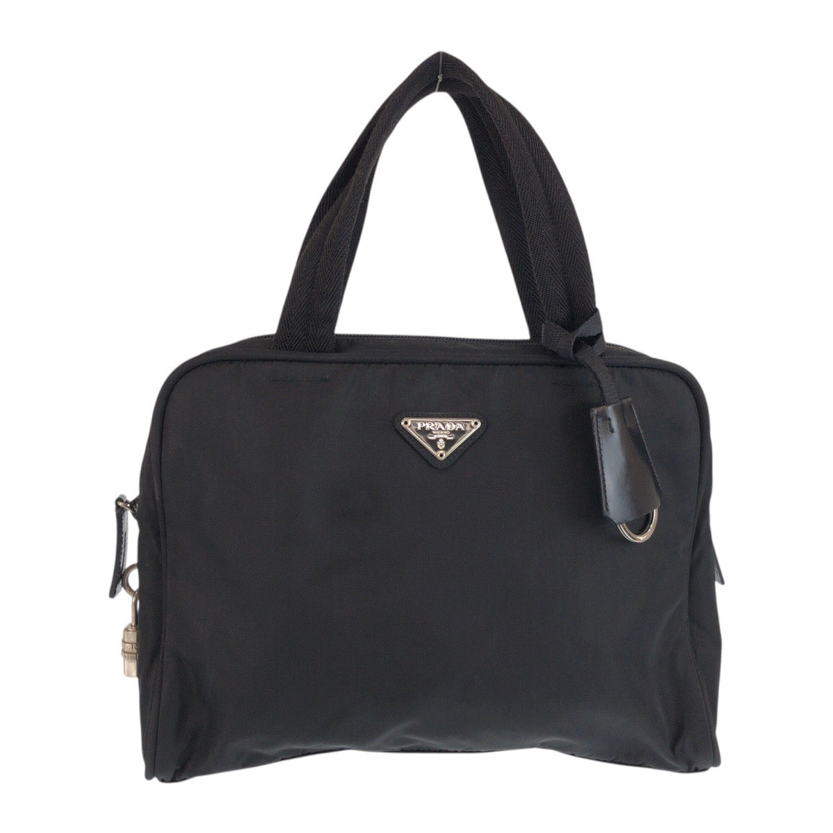 23436
PRADA プラダ テスート 三角ロゴプレート ブラック 黒 シルバー金具 ナイロン / レザー トートバッグ ハンドバッグ レディース AB28