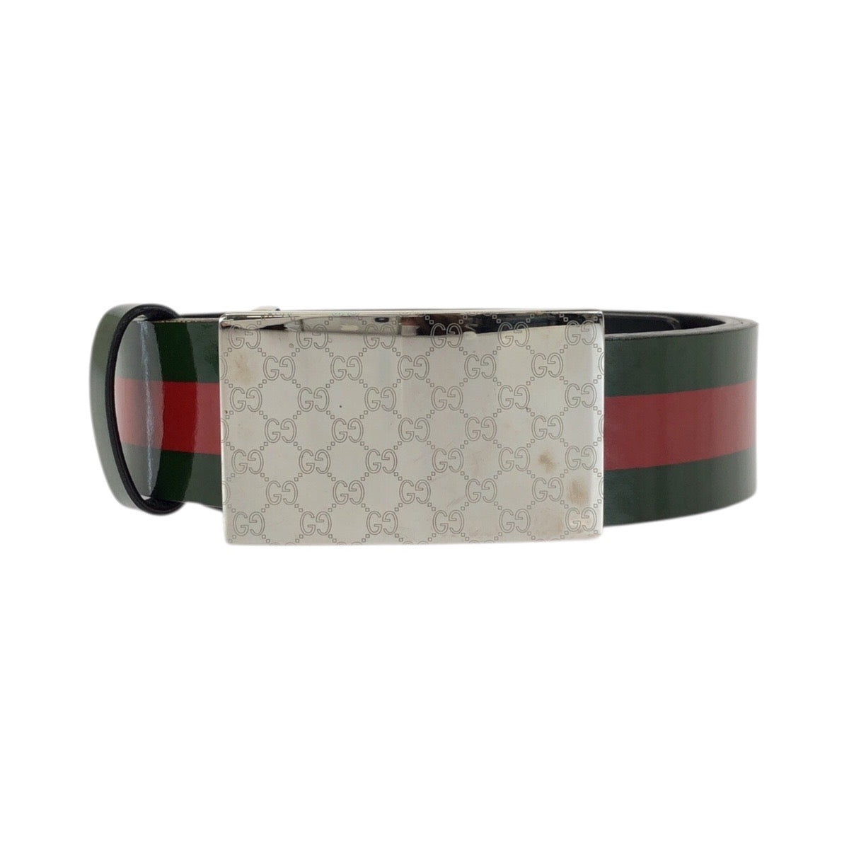 23437
GUCCI グッチ シェリーライン GG柄 80cm/32インチ グリーン レッド シルバー金具 レザー 147142 ベルト 男女兼用 レディース ABP23