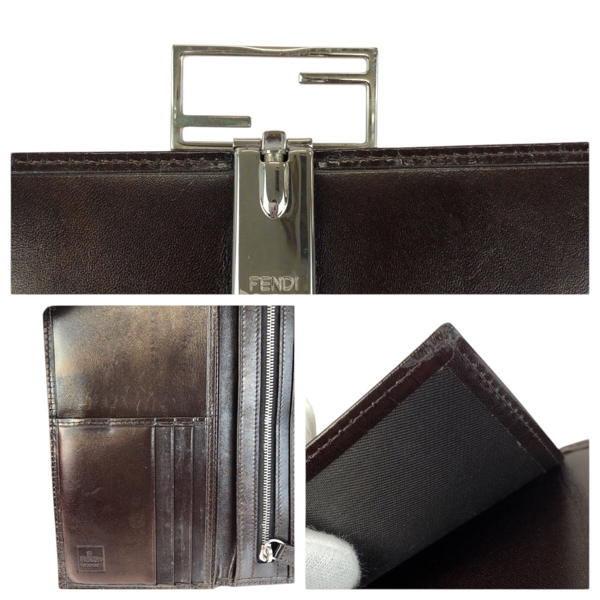 23438
FENDI フェンディ ズッカ ダークブラウン シルバー金具 キャンバス / レザー 15827 長財布 ロングウォレット レディース ABP21