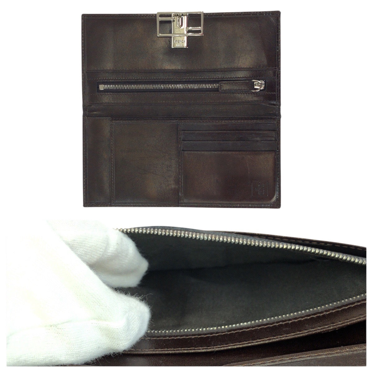 23438
FENDI フェンディ ズッカ ダークブラウン シルバー金具 キャンバス / レザー 15827 長財布 ロングウォレット レディース ABP21