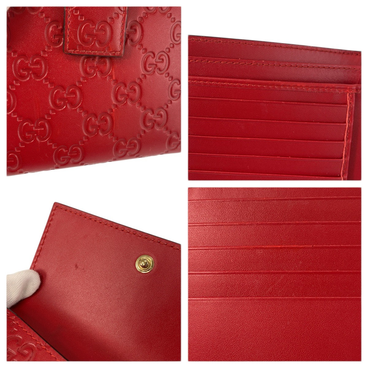 23439
GUCCI グッチ グッチシマ リボン レッド ゴールド金具 レザー 406925 折財布 コンパクトウォレット レディース ABP23