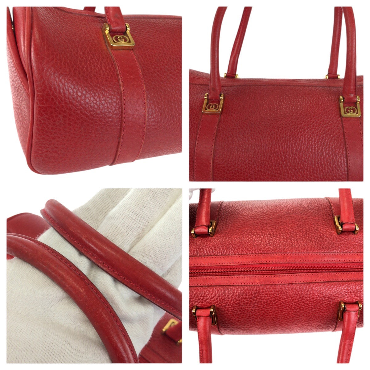 23441
GUCCI グッチ ヴィンテージ インターロッキング レッド ゴールド金具 レザー 000 58 0040 ハンドバッグ ミニボストンバッグ レディース ABP58