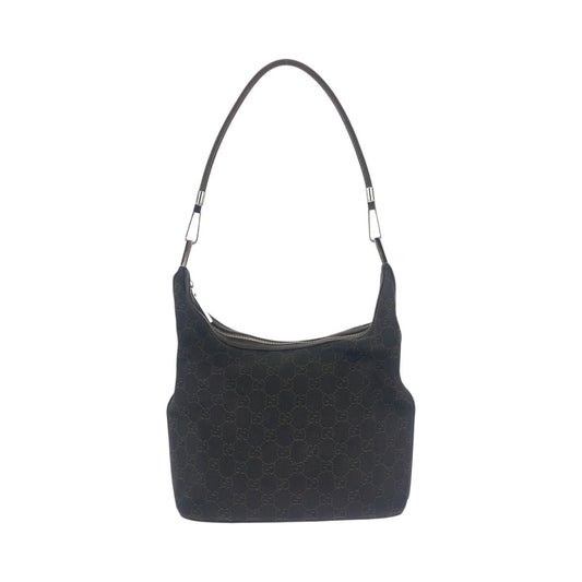 23442
GUCCI グッチ ブラウン ダークブラウン シルバー金具 GGキャンバス / レザー 01234 ショルダーバッグ ハンドバッグ レディース ABP35