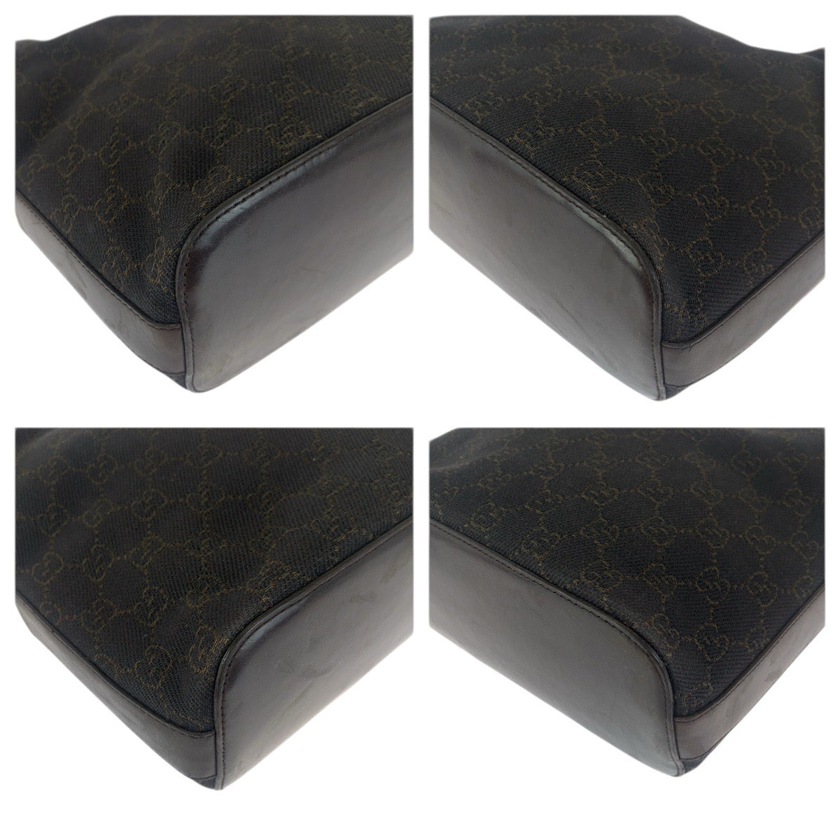 23442
GUCCI グッチ ブラウン ダークブラウン シルバー金具 GGキャンバス / レザー 01234 ショルダーバッグ ハンドバッグ レディース ABP35