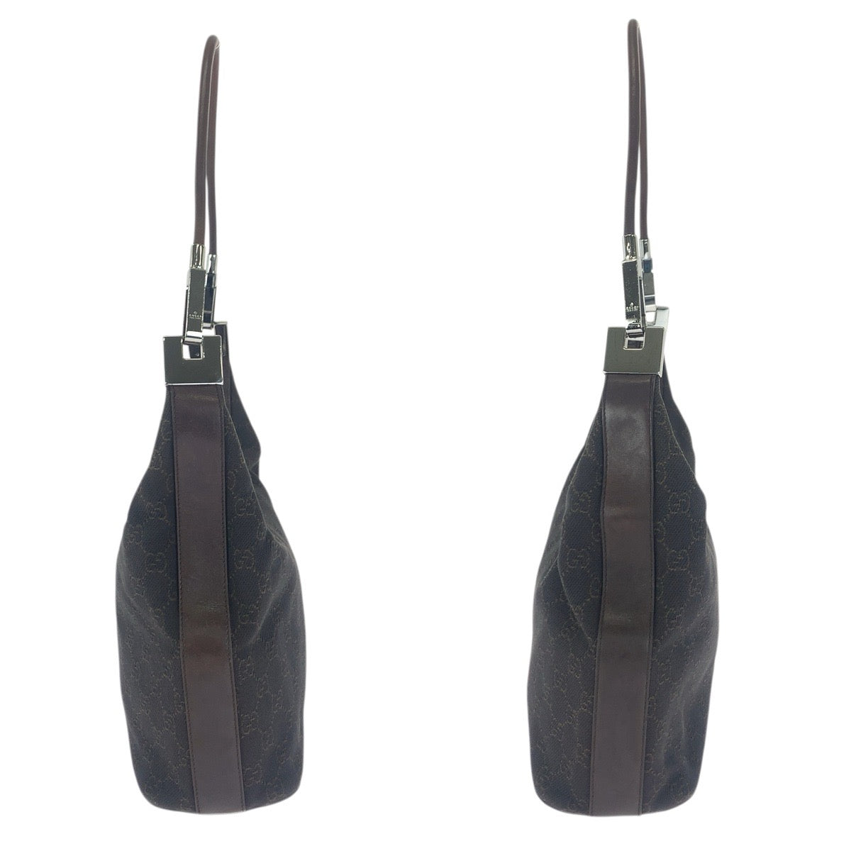 23442
GUCCI グッチ ブラウン ダークブラウン シルバー金具 GGキャンバス / レザー 01234 ショルダーバッグ ハンドバッグ レディース ABP35