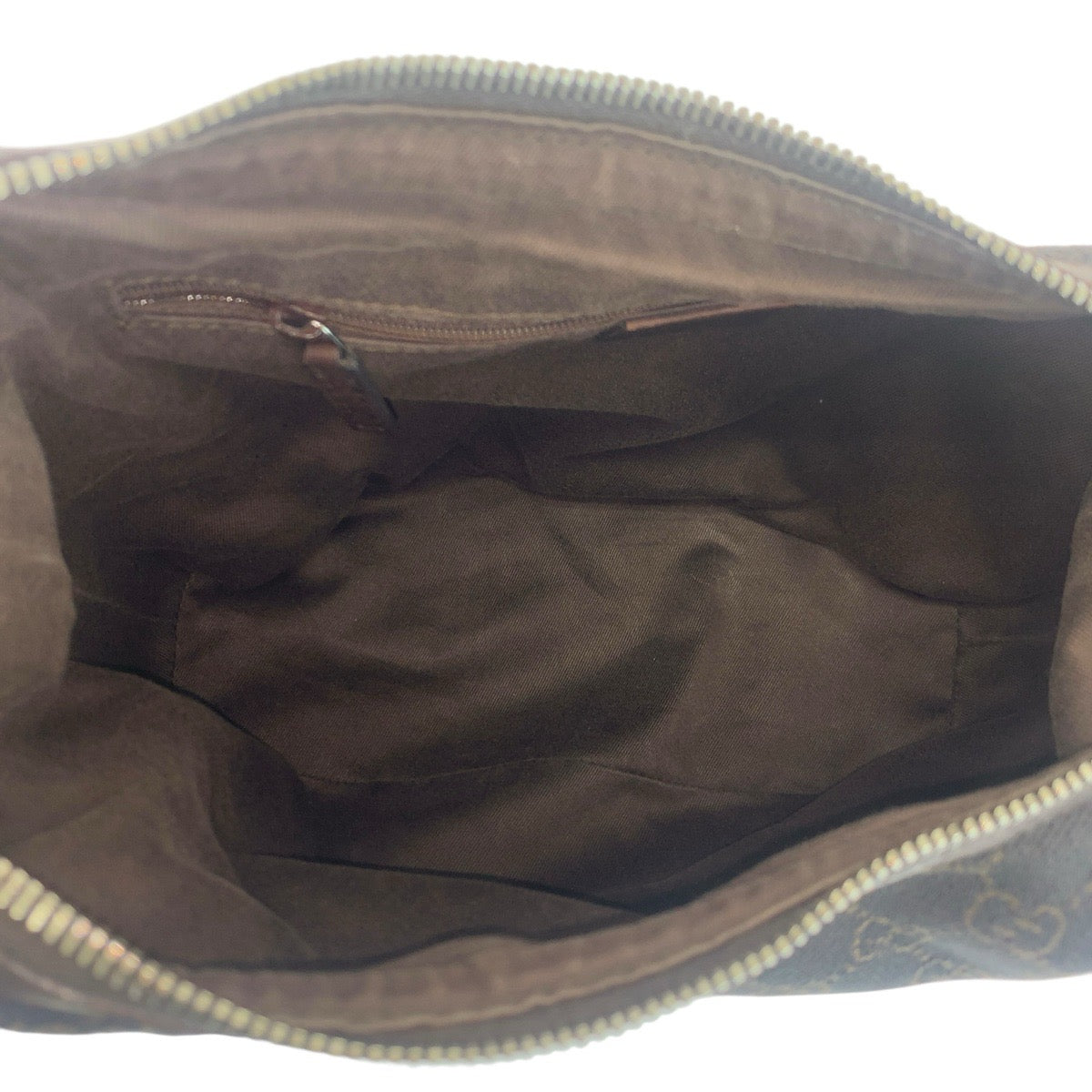 23442
GUCCI グッチ ブラウン ダークブラウン シルバー金具 GGキャンバス / レザー 01234 ショルダーバッグ ハンドバッグ レディース ABP35