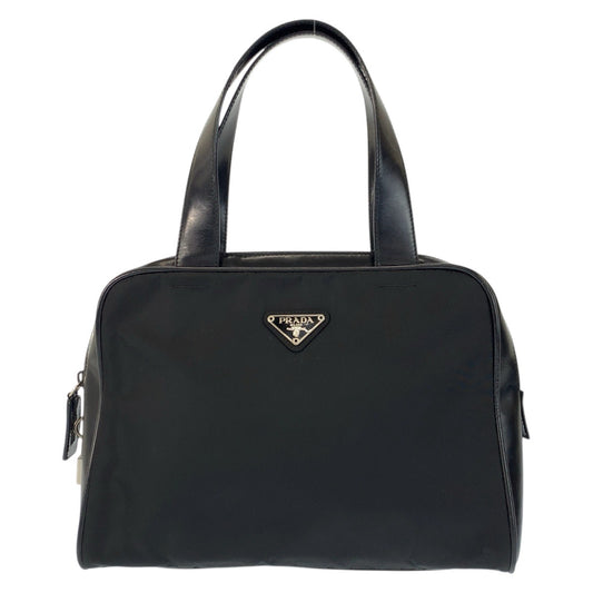 23443
PRADA プラダ テスート 三角ロゴプレート ブラック 黒 シルバー金具 ナイロン / レザー ハンドバッグ レディース ABP42