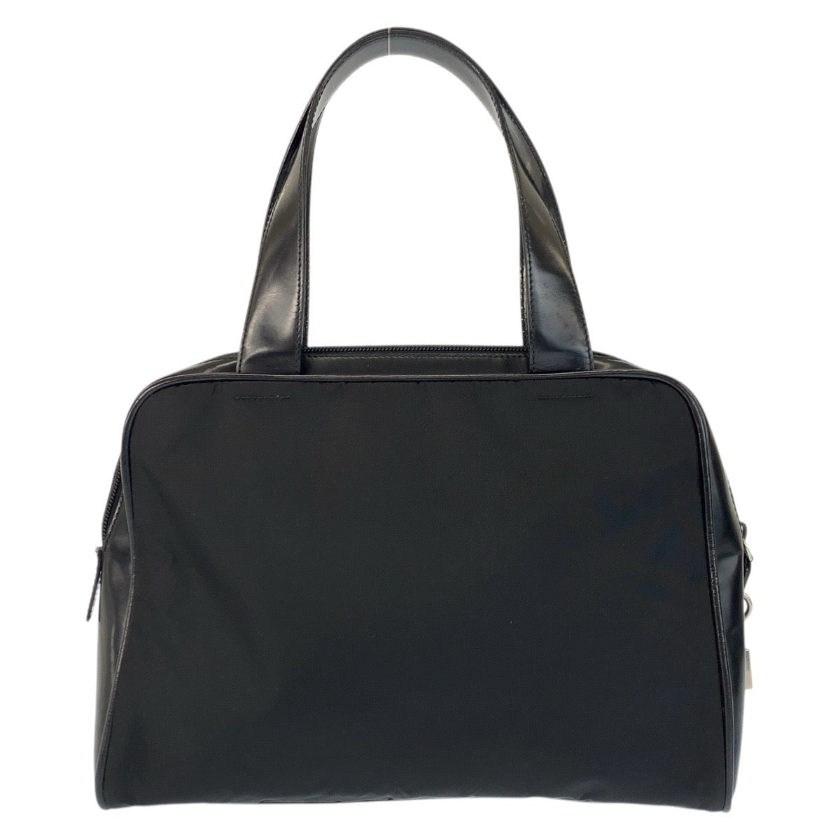 23443
PRADA プラダ テスート 三角ロゴプレート ブラック 黒 シルバー金具 ナイロン / レザー ハンドバッグ レディース ABP42