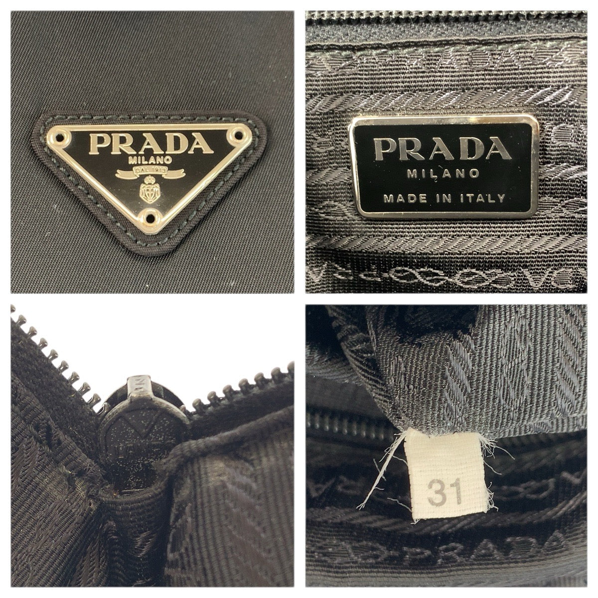 23443
PRADA プラダ テスート 三角ロゴプレート ブラック 黒 シルバー金具 ナイロン / レザー ハンドバッグ レディース ABP42