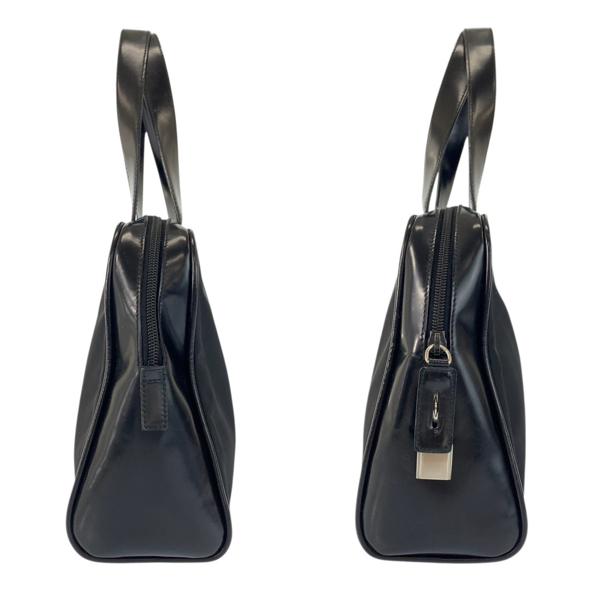 23443
PRADA プラダ テスート 三角ロゴプレート ブラック 黒 シルバー金具 ナイロン / レザー ハンドバッグ レディース ABP42